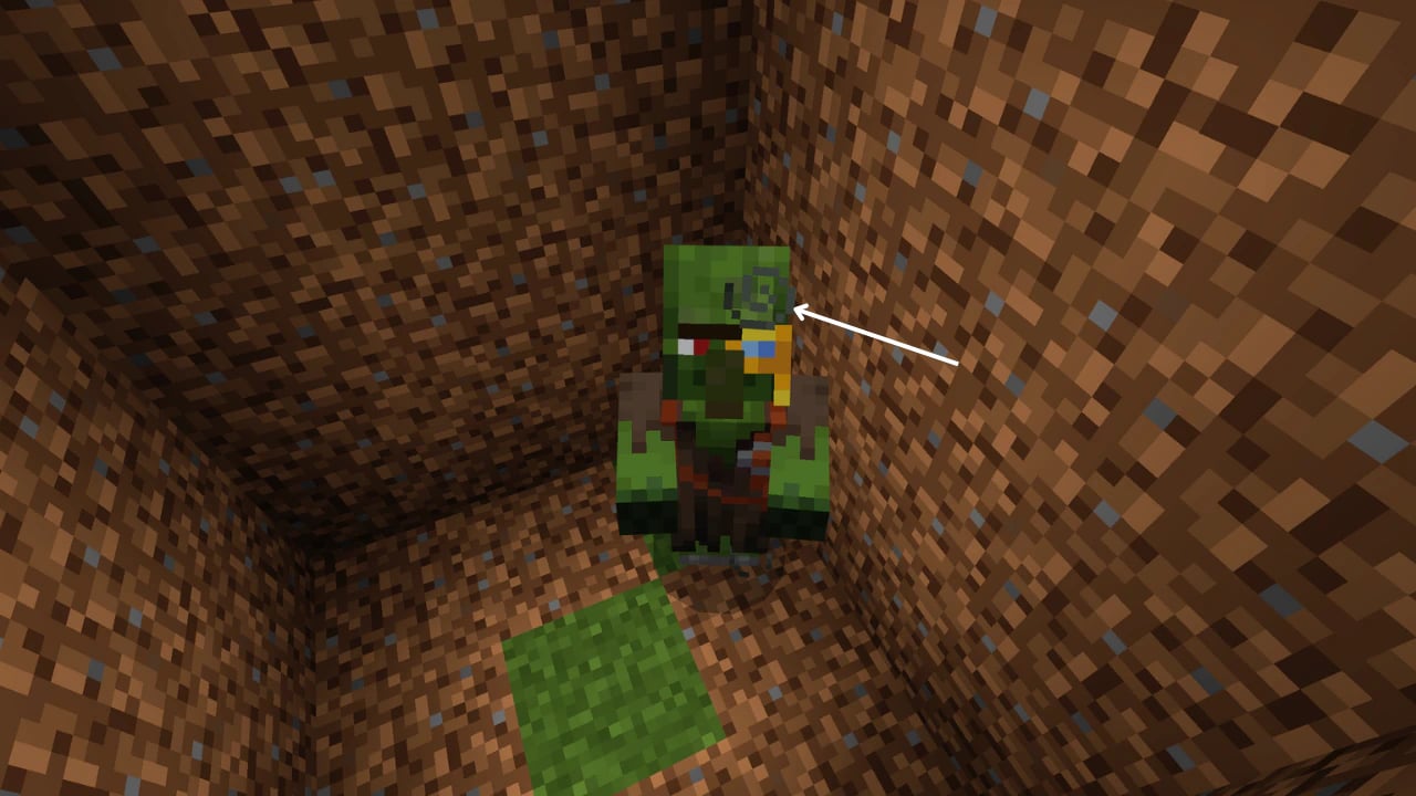 How to cure a Minecraft Zombie Villager featuring purple potion particle effects and stone brick dungeon textures.