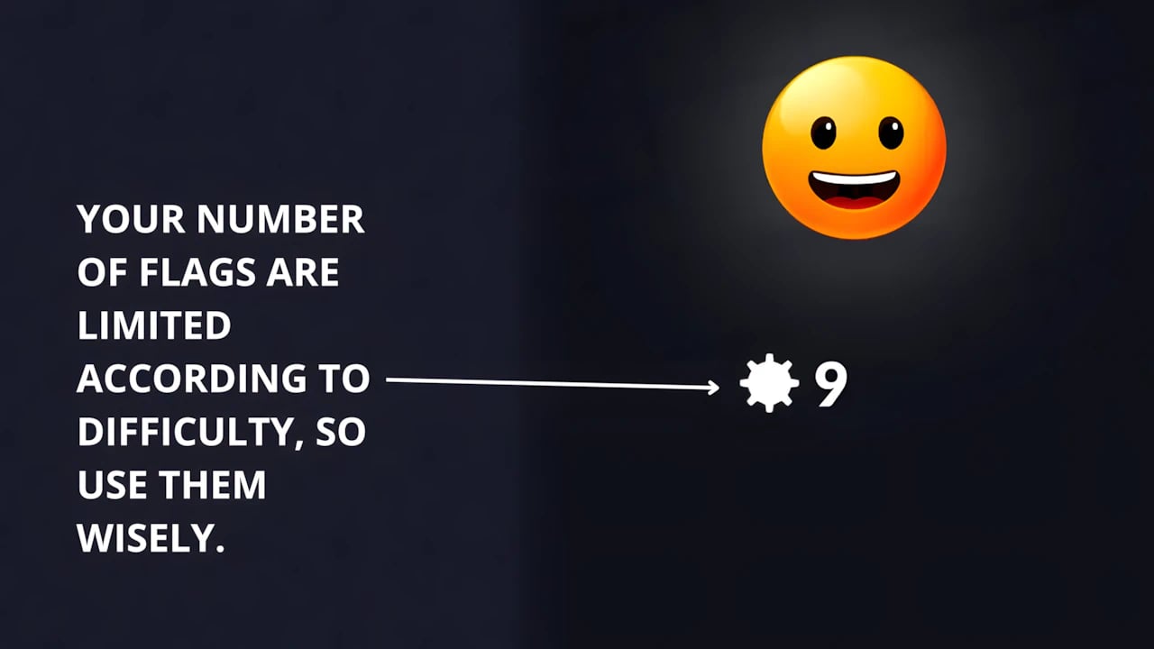 Minesweeper flag mechanics tutorial showing grid numbers and digital logic gameplay on Games Catalogue.