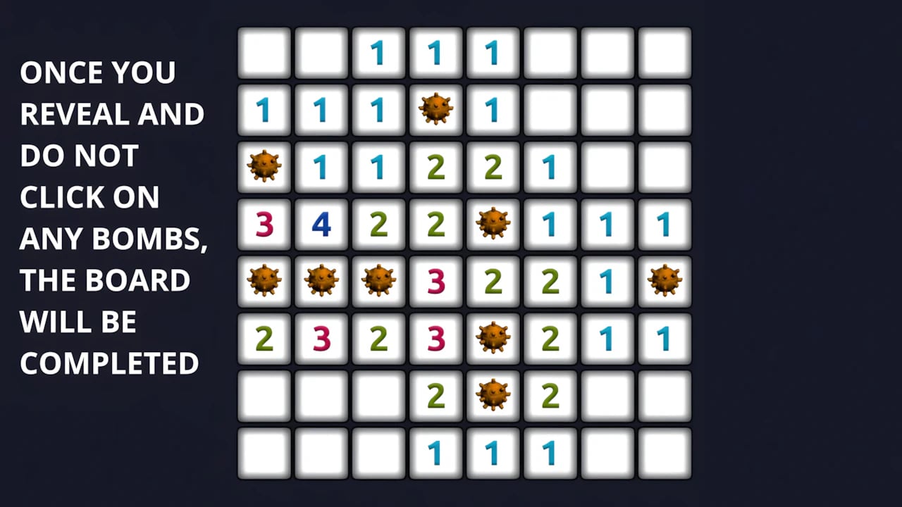 Completed Minesweeper game board on a retro Windows interface showing flagged mines and numbers for puzzle strategy.