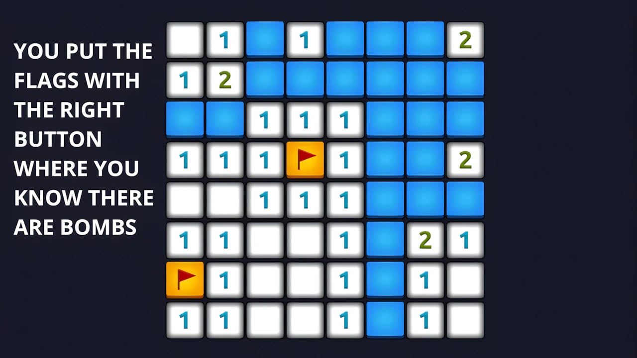 Classic Minesweeper grid interface with flags and hidden mines for PC logic puzzle strategy and gaming guide.