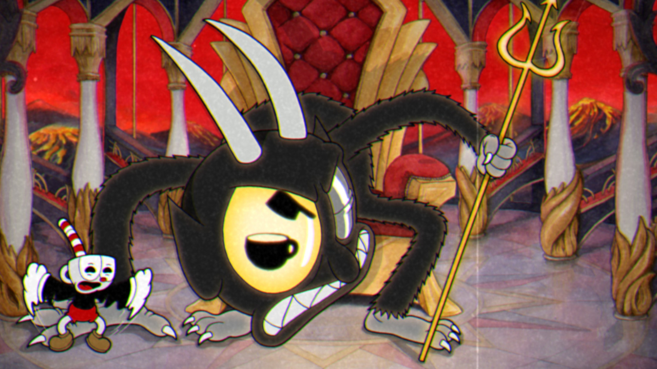 The Devil in his throne room from the Cuphead game